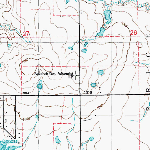 Topographic Map of Seventh Day Adventist Church, OK