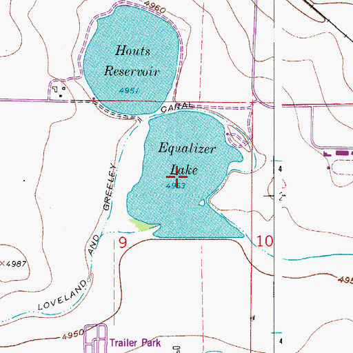 Topographic Map of Equalizer Lake, CO