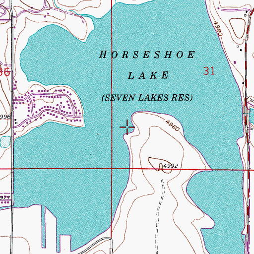 Topographic Map of Horseshoe Lake, CO