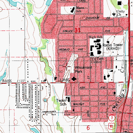 Topographic Map of Wisenant Park, OK