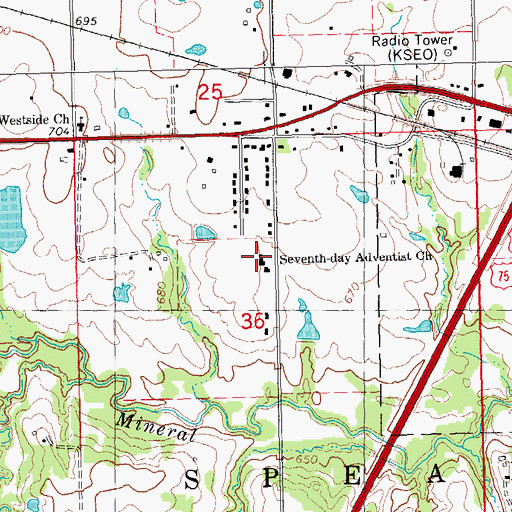Topographic Map of Seventh Day Adventist Church, OK
