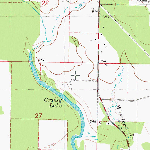 Topographic Map of Saint Paul Church, OK