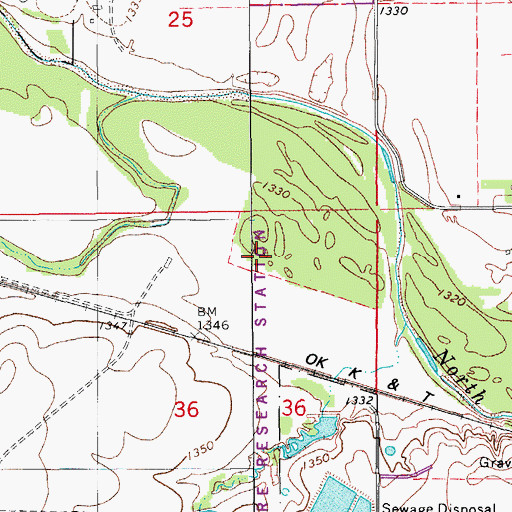 Topographic Map of Department of Agriculture Research Station, OK