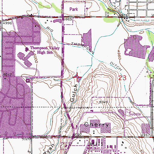 Topographic Map of Ryan Gulch, CO