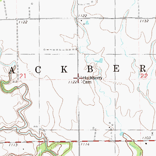 Topographic Map of Hackberry Cemetery, OK