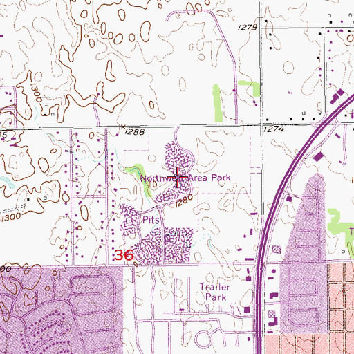 Topographic Map of Northwest Area Park, OK