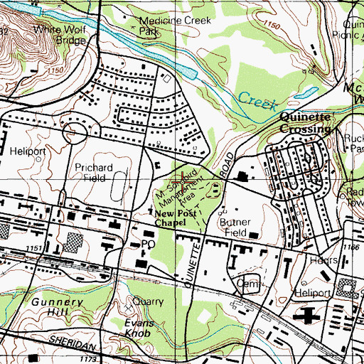 Topographic Map of M. Songbird Management Area, OK