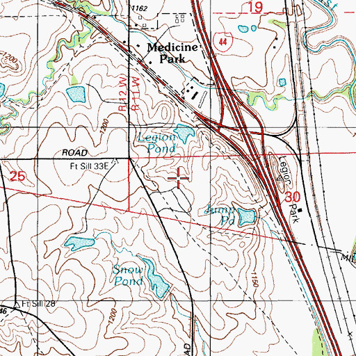 Topographic Map of Legion Pond, OK