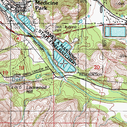 Topographic Map of Jack Laughter Park, OK