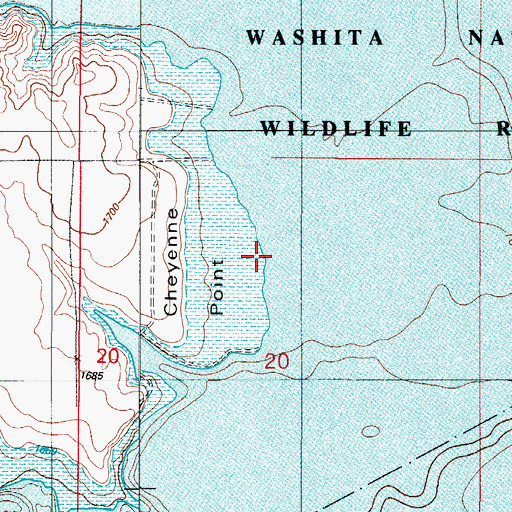 Topographic Map of Cheyenne Point, OK