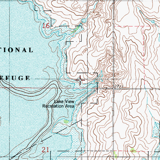 Topographic Map of Lake View Recreation Area, OK