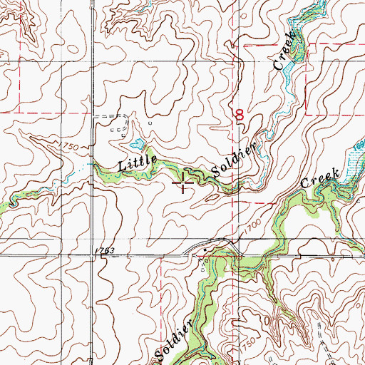 Topographic Map of Pitts Creek Recreation Area, OK