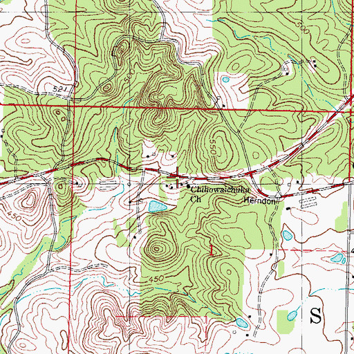 Topographic Map of Chihowaichuka Church, OK