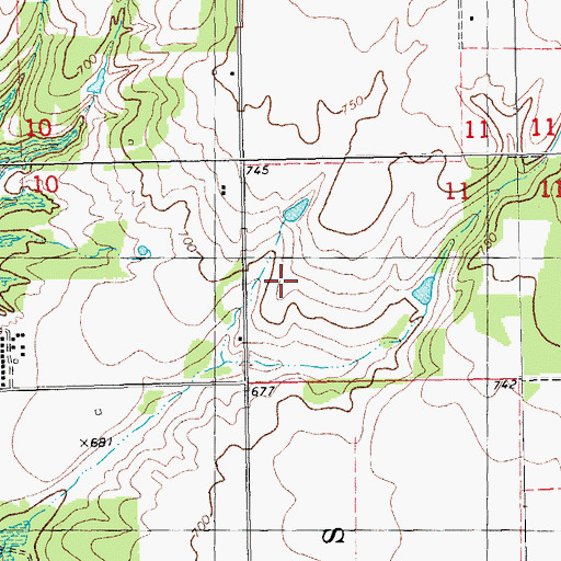 Topographic Map of Cardinal Cove, OK