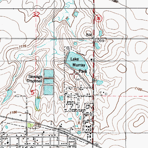 Topographic Map of Lake Murray Park, OK