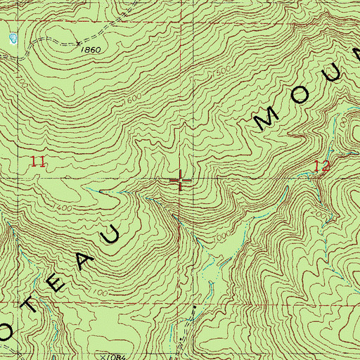 Topographic Map of Poteau Mountain, OK