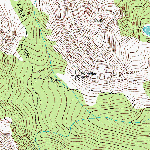 Topographic Map of Wolverine Mine, CO