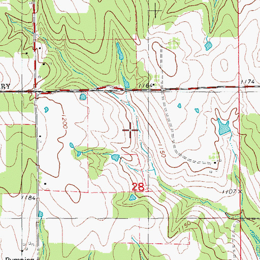 Topographic Map of Camp Waluhiyi, OK