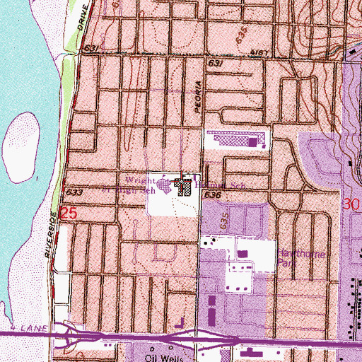 Topographic Map of Holmes School, OK