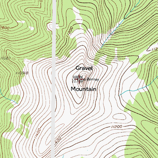 Topographic Map of Gravel Mountain, CO