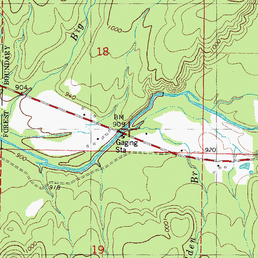 Topographic Map of Rattlesnake Creek, OK