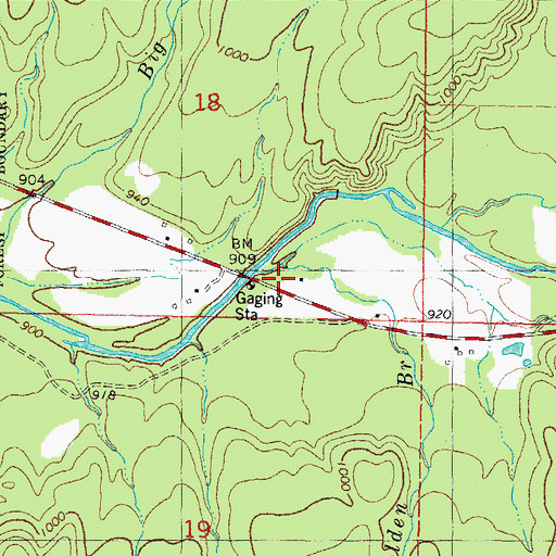 Topographic Map of Golden Branch, OK