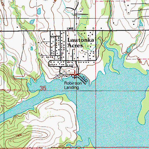 Topographic Map of Robinson Landing, OK