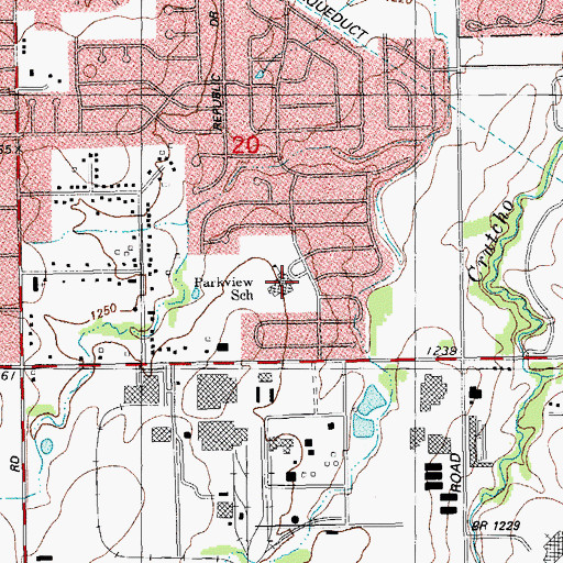 Topographic Map of Parkview Elementary School, OK
