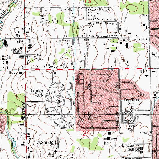 Topographic Map of Akers Park, OK