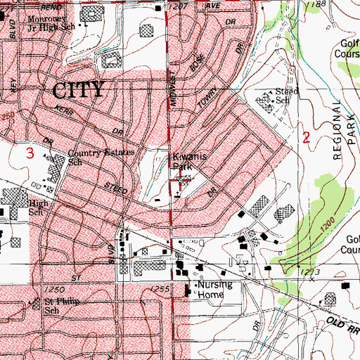 Topographic Map of Kiwanis Park, OK