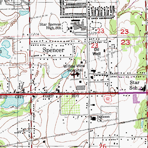 Topographic Map of Integris Mental Health System, OK