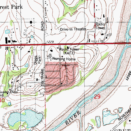 Topographic Map of KAEZ, OK