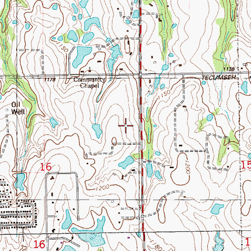 Topographic Map of Calvary Tabernacle, OK