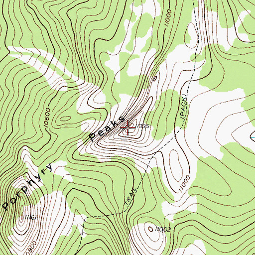 Topographic Map of Porphyry Peaks, CO