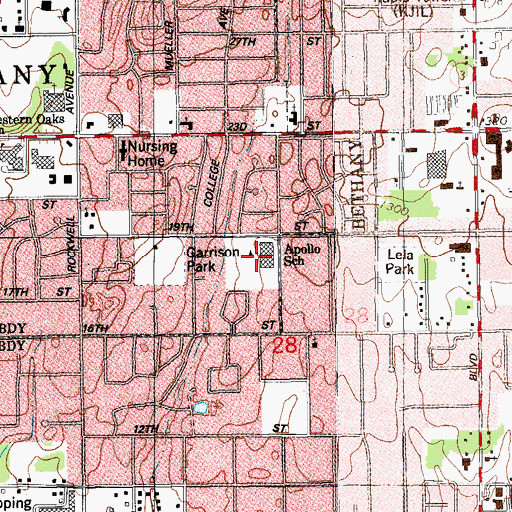 Topographic Map of Apollo Elementary School, OK