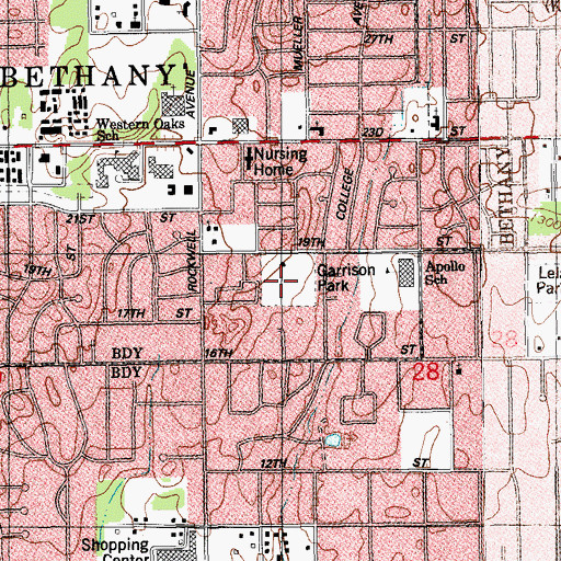 Topographic Map of Garrison Park, OK