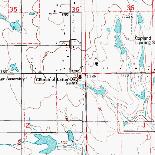 Topographic Map of The Church of Latter Day Saints, OK