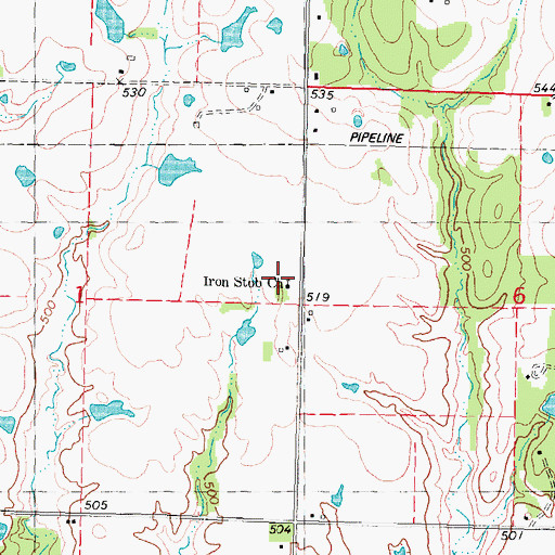 Topographic Map of Iron Stob Church, OK
