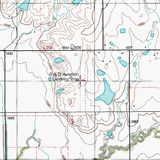 Topographic Map of R and D Aviation Landing Strip (historical), OK