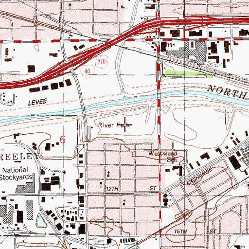 Topographic Map of River Park, OK