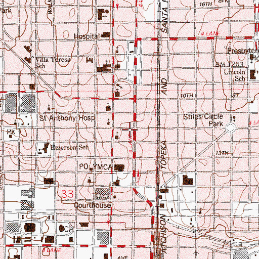 Topographic Map of Stiles Circle Park, OK