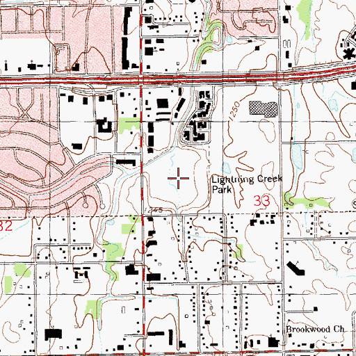 Topographic Map of Lightning Creek Park, OK