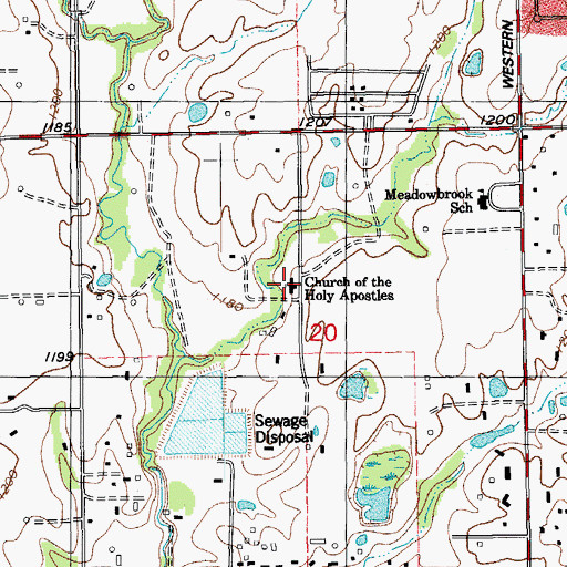 Topographic Map of Church of the Holy Apostles, OK