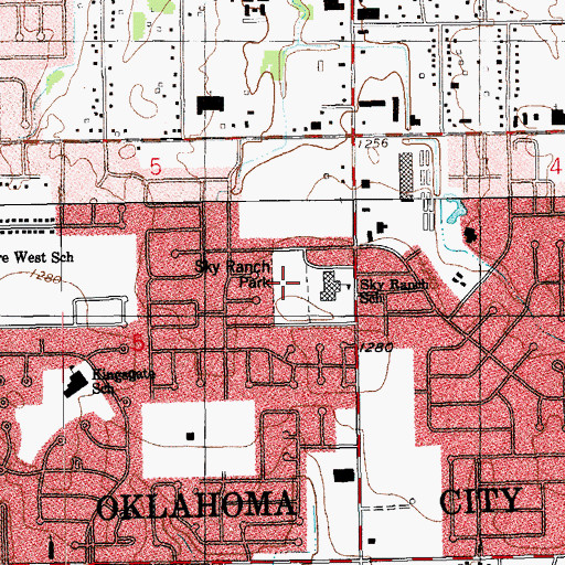 Topographic Map of Sky Ranch Park, OK