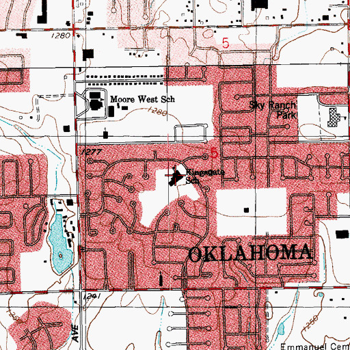 Topographic Map of Kingsgate Elementary School, OK