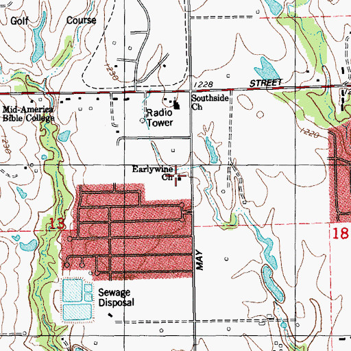 Topographic Map of Earlywine Church, OK