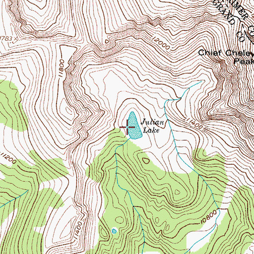 Topographic Map of Julian Lake, CO