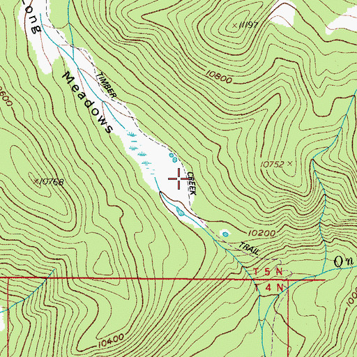 Topographic Map of Timber Creek Trail, CO