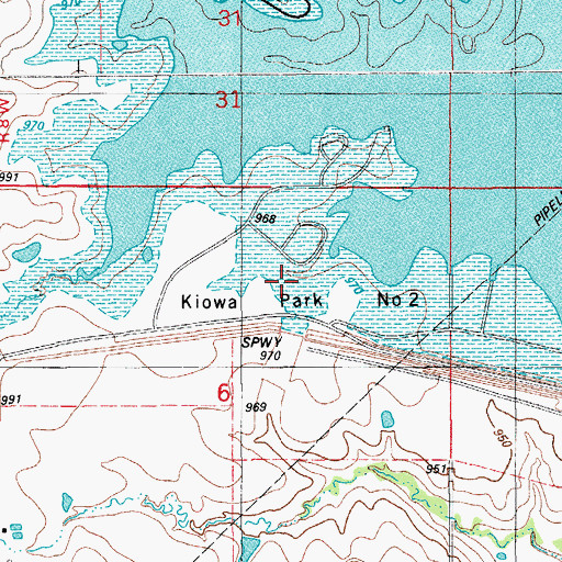 Topographic Map of Kiowa Park Number 2, OK