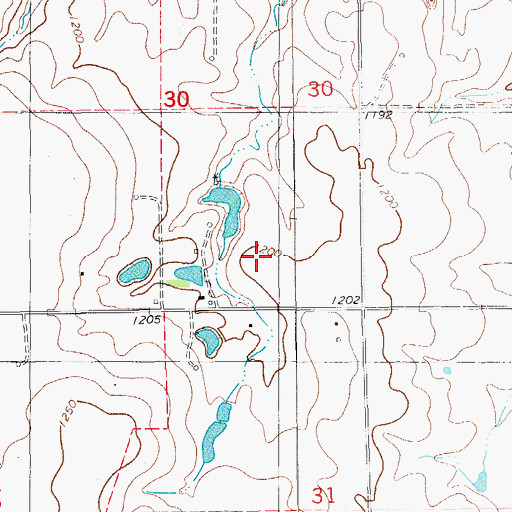 Topographic Map of Anderson Landing Strip (historical), OK